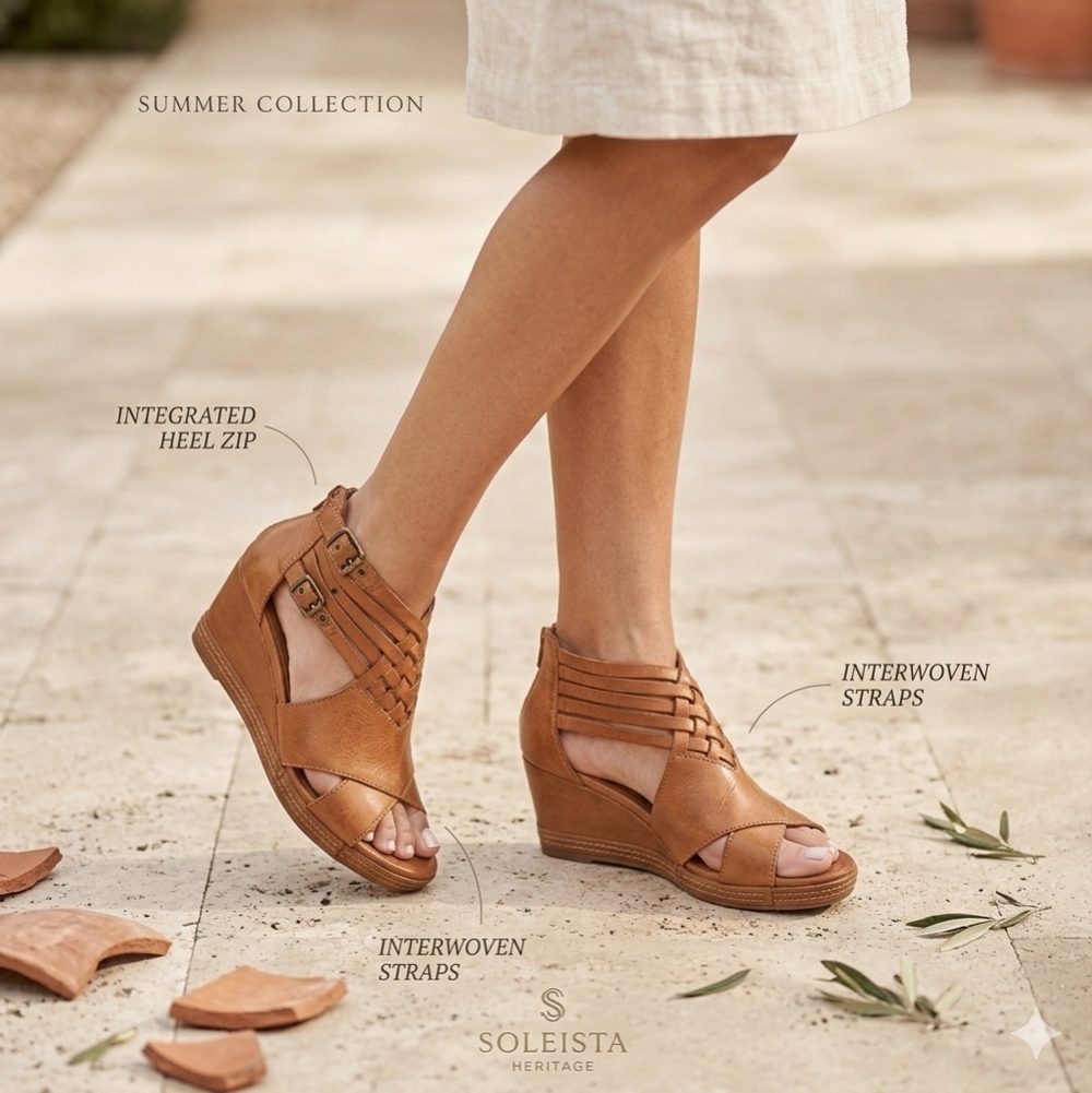 Antelope Brown Wedge Sandals
